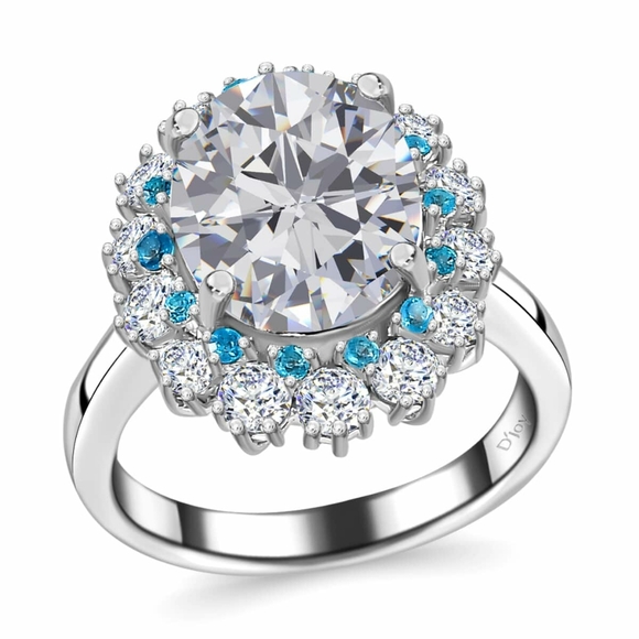 NWT Brazilian Petalite and Multi Gemstone Sea Ring in Rhodium Over Sterling … - Picture 1 of 4